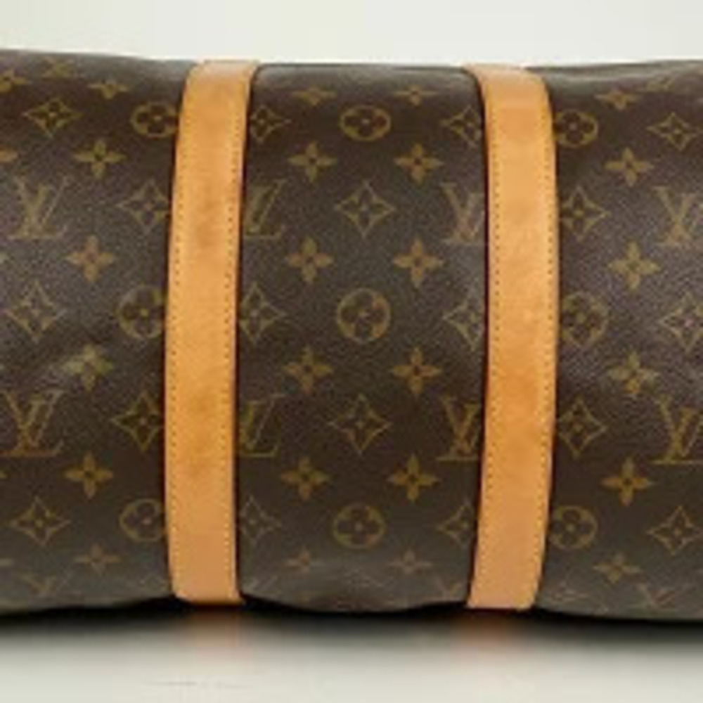 Louis Vuitton Boston Business Monogram Handbag Brown Travel Bag Keepall Brown